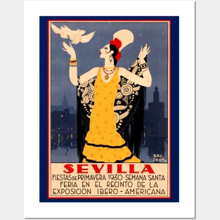 Sevilla - Seville, Spain Poster for the 1930 Holy Week Spring Festival Posters and Art